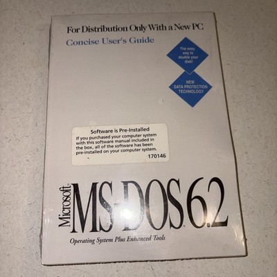 Microsoft MS-DOS 6.2 Operating System User's Guide & Software Disks  NEW Sealed