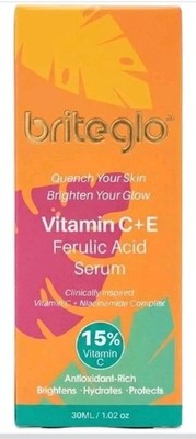 BRITEGLO Vitamin C Serum 15% for Face with 3-O-Ethyl Ascorbic Acid, Niacinamide