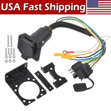 4-Way Flat to 7-Way RV Blade Trailer Wiring Adapter Connector Plug 7 / 4 Pin