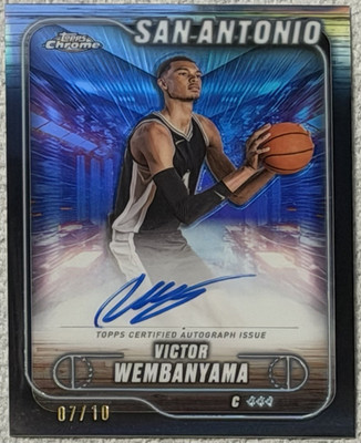 RARE SSP Black /10 Topps Chrome 2024-25 Victor Wembanyama Spurs Refractor Auto