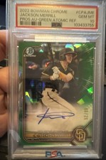 2022 Bowman Chrome - Prospect Autographs Jackson Merrill #CPA-JME Green...