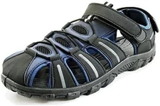 Easy USA Men's Waterproof Sport Sandals Black/Navy 9