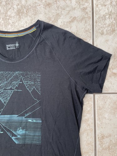 Smartwool Short Sleeve Womens XL Black Graphic T-Shirt Mountain Climbing Sports - Picture 6 of 22