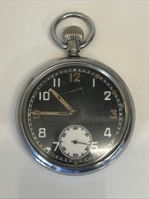 GSTP Vintage WW2 Military Issue Pocket Watch - For Spares/Repair -Unitas Cal 259