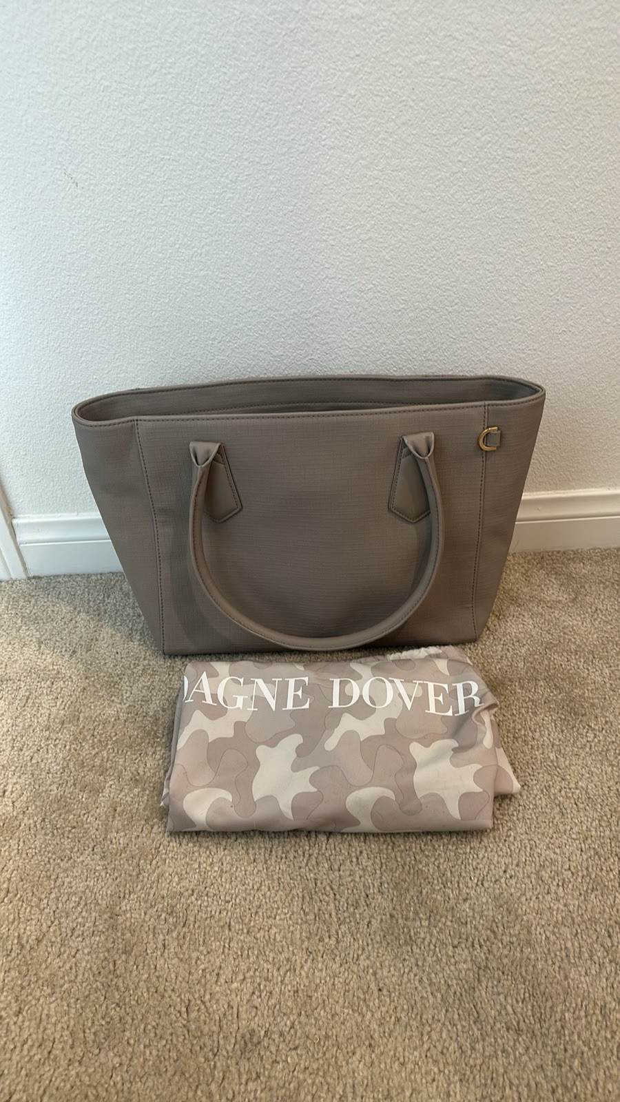 Dagne Dover Signature Tote in Blush Gray Taupe - Stylish & Spacious  