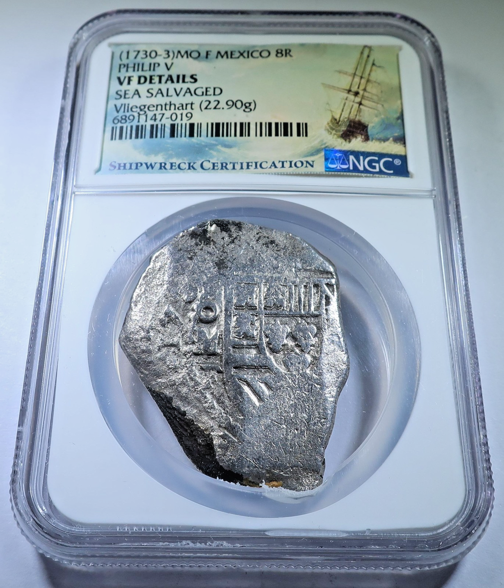 NGC Vliegenthart Shipwreck 1700s Mexico 8 Reales Genuine Spanish