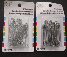 Lot Of 2 Prym Large 20 PC Safety Pins  L Zinc 40 Total Size 2 Inch 