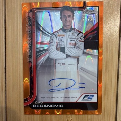 2025 Topps Chrome Formula 1 Dino Beganovic Orange Autograph /25 Hitech GP