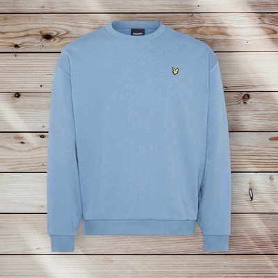 Lyle & Scott Oversized Crew Neck Sweatshirt Jumper Pullerover Mist Blue XXXXXL 