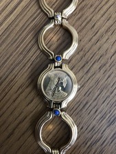The Franklin Mint 1988 Cleopatra Womens Bracelet Watch Swiss Gold Plate VGC