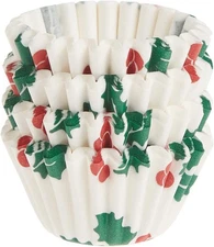 Fox Run Christmas Paper Muffin and Cupcake Liners, Set of 100 Mini Size Wrappers