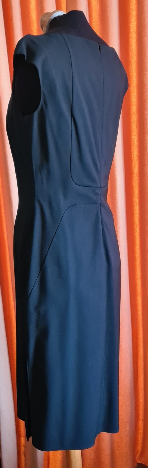 DESIGNER VALENTINO CLASSIC BLACK SHEATH DRESS  SZ44, 10 thumbnail 7