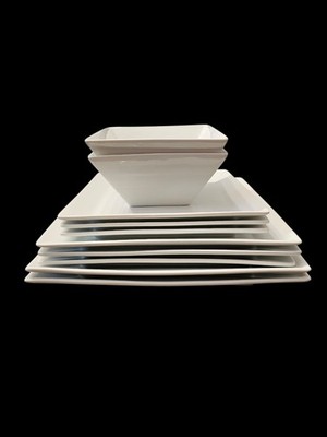 The Cellar Whiteware Set of 10  White Square Plates  Macy's