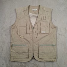 Trespass Gilet Mens Large Beige Utility Fishing Hiking Vest Safari