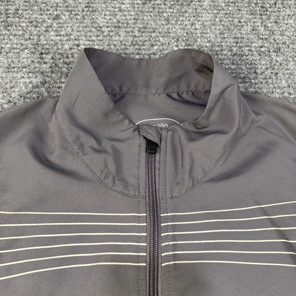 Chaleco Oiselle Mujer Gris Medio Cremallera Completa Correr Reflectante Chaqueta Atlética Foto 3 de 4