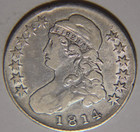 1814 Capped Bust Half Dollar 50C Cents Coin Silver, Very Fine VF+! — photo 1