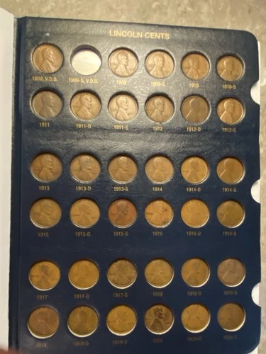 1909-1995 Lincoln Wheat Cent Partial Album w/ Key Dates 1909s 1914d 1924d 1931s