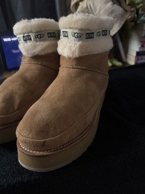 UGG x KITH CLASSIC CHESTNUT SUEDE/ SHEEPWOOL BOOTS, WOMEN US 11/ EUR 42 ~NIB