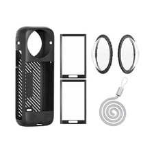 Insta 360 X4 Lens Guards Cap Silicone Case and Screen Protectors Compatible w...