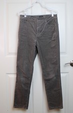 Women's Talbots Solid Grey Corduroy Straight Leg Pants Cotton/Spandex Size 6P