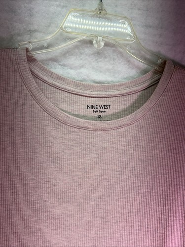 Nine West Damen-T-Shirt weich gesponnen Ellbogenärmel Dusty Rose Größe XL neu mit Etikett - Bild 7 von 13