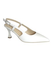 NERO GIARDINI 09331 bianco scarpe donna sposa decolletè tacco sling back cinturi