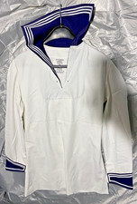 Original Bundeswehr Marinehemd Gr. XL 54 Wei&szlig; Blau Matrosenhemd  Kost&uuml;m Fasching