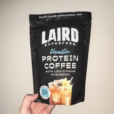 Laird Superfood Vanilla Protein Coffee Lion's Mane Mushroom 10g Protein 5.3oz