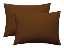 2 PCS Soft Egyptian Cotton Zipper Pillow Case Cozy Standard 20x26 Inch Coffee