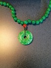 Natural 8mm Green Jadeite Round Gemstone Beaded Pendant Necklace 36 Inches  — photo 3