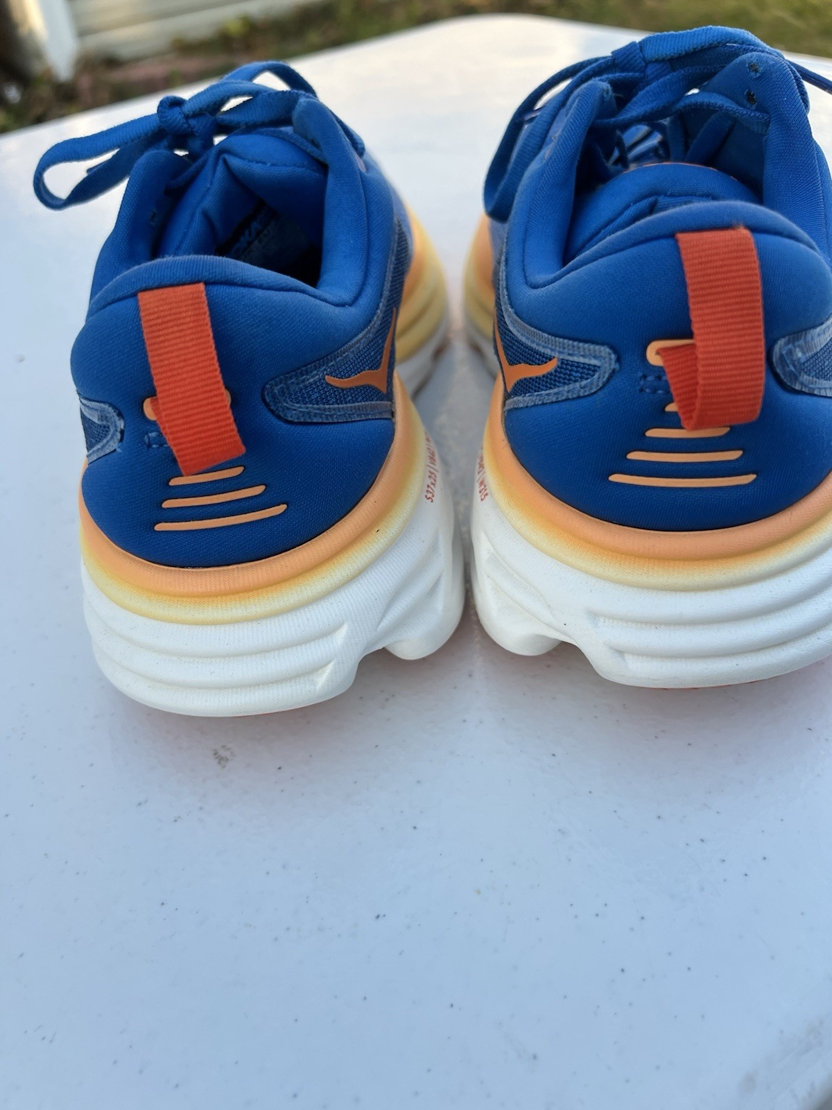 Men’s Blue And Orange HOKA Bondi 8 Running Shoes Size 7.5 thumbnail 6