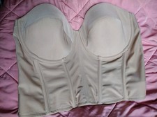Dominique 38D BEIGE LOWER BACK UNDERWIRE Bustier Women's Solid