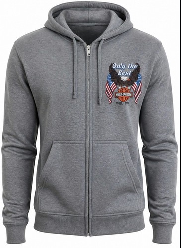 Vintage Harley Davidson Jerzees By Russell Small Only The Best Full Zip Hoodie