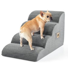 Dog Stairs for Small Dogs 15.7''H, 4-Step Sturdy Dog Steps for Bed, Couch, So...