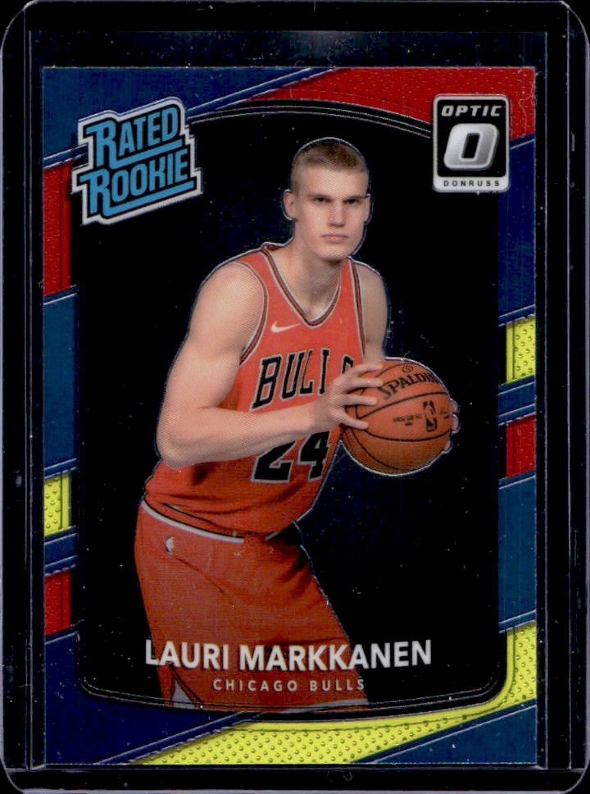 2017-18 Panini Donruss Optic Lauri Markkanen Red and Yellow Rookie RC #159 Bulls