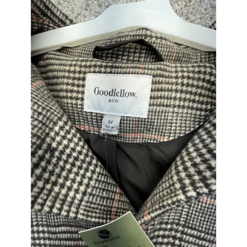 Goodfellow & Co Car Coat Mens M Brown Plaid NEW Glen Check Button Up image 4