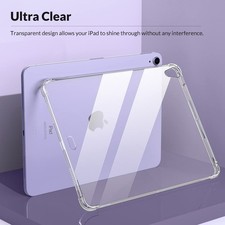 For Apple iPad Air 5/4 Case Cover Clear Transparent TPU Soft Silicone Shockproof