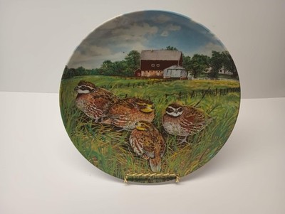 1987 Edwin M Knowles ''The Quail'' Collector Plate Wayne Anderson Upland Birds