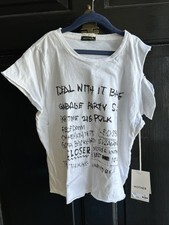 NWT Mother The Breezy Tee Shirt Top XS Distressed Deal With It Babe Cotton