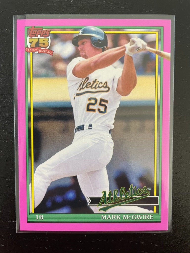 2026 Topps Series 1 - Mark McGwire #T91-44 Pink Parallel - Oakland A's