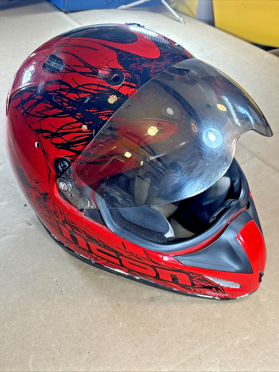 Icon Etched Variant Motorcycle Helmet XXL EVS RC2 Race Neck Brace