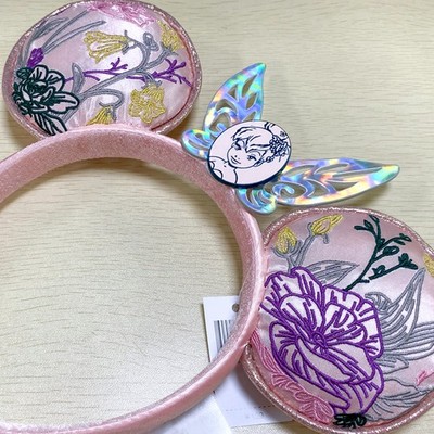 Disney Parks Paris Pink Tinkerbell Fairy Flowers Minnie 