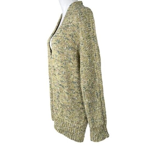 J. Jill NEW Cotton Blend Speckled Knit Open Front Cardigan Size LP Light Green - Picture 5 of 9