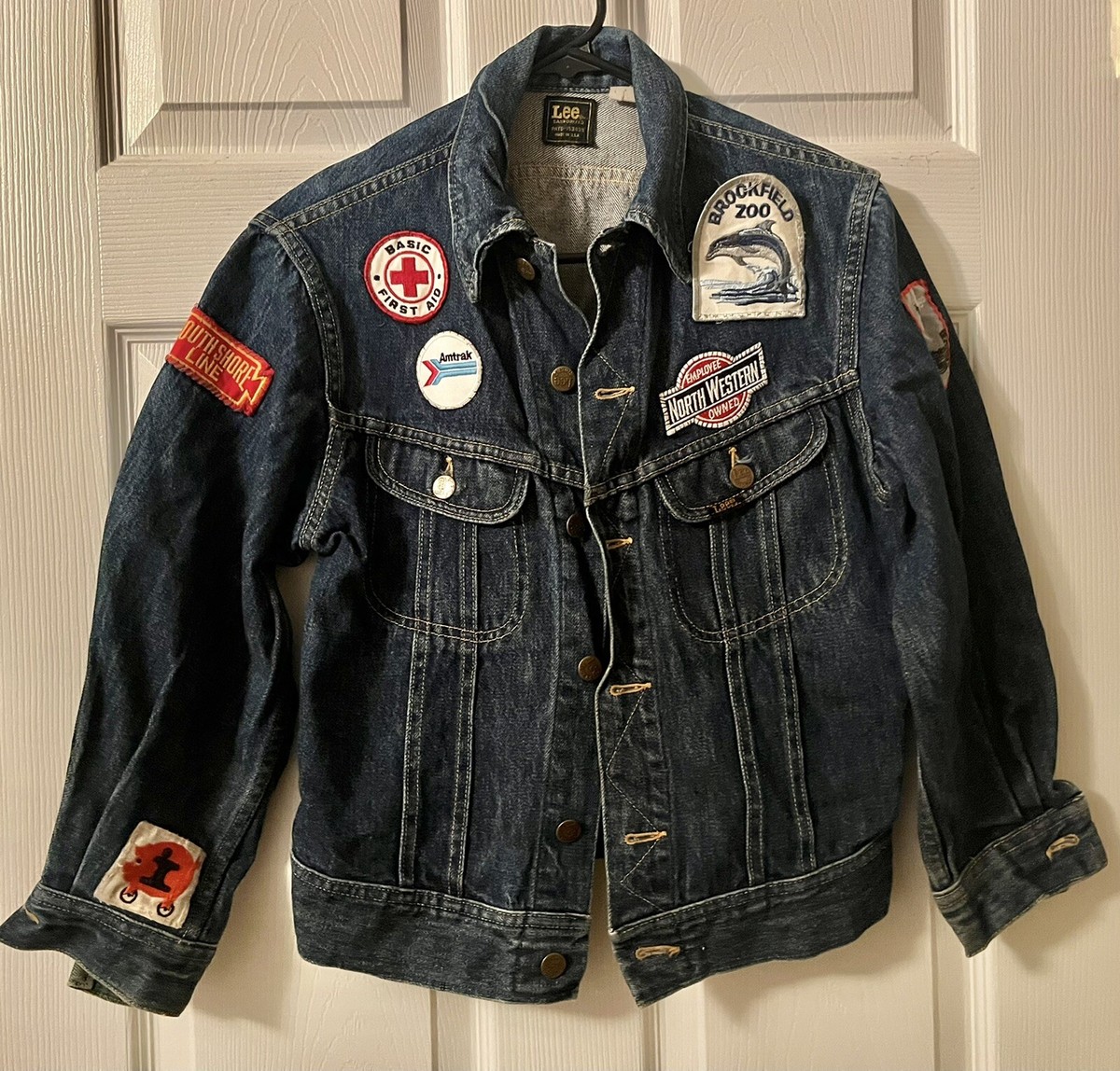 Vintage LEE 70s PAT 153438 Dark Wash Blue Jean Trucker Vintage LEE 70s PAT 153438 Dark Wash Blue Jean Trucker