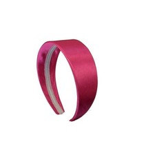Wide Neon Hot Pink Satin Headband