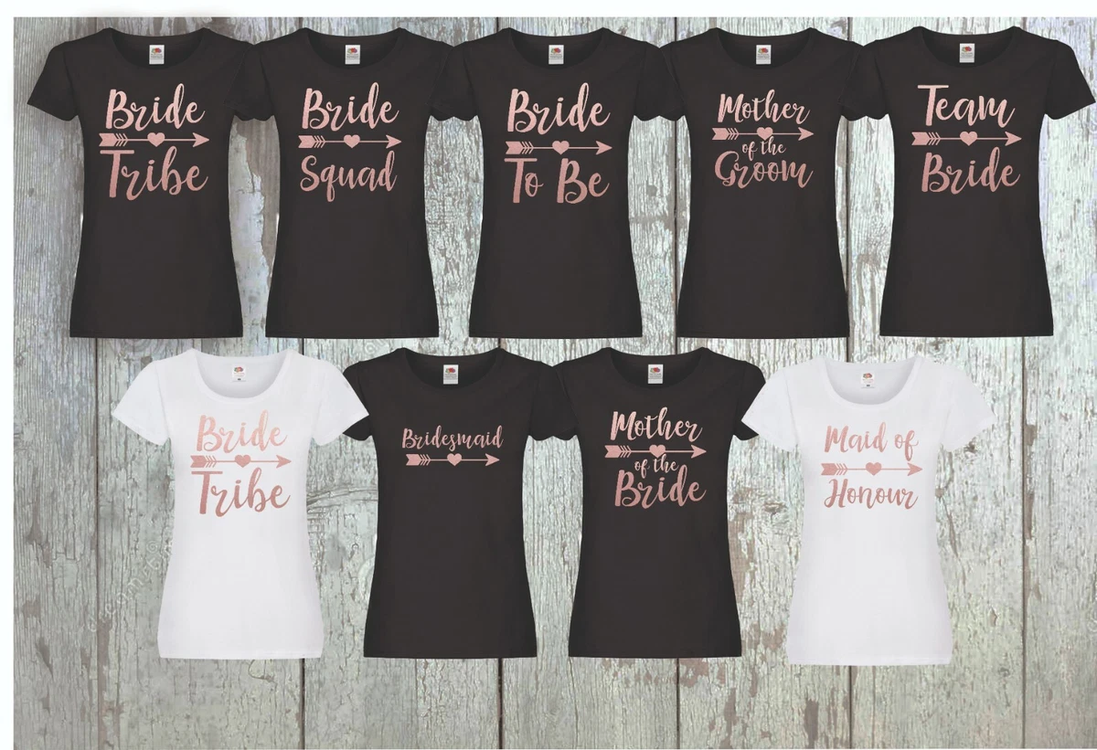 hen party t shirts rose gold