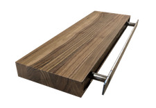 Solid Walnut Butcher Block Floating Shelf-Ready to hang-Made in the USA