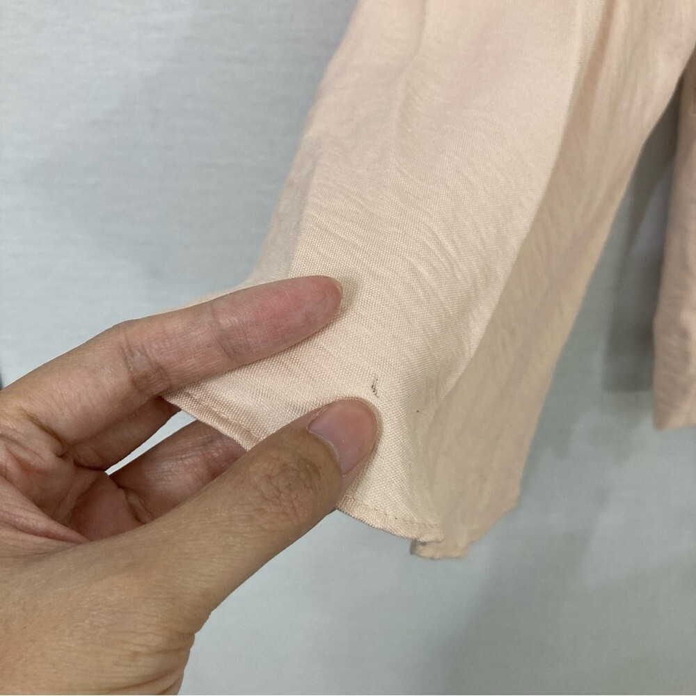 LC Lauren Conrad Peach Soft Lightweight Ruffle Sleeve Open Front Blazer size 16