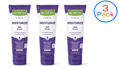 Medline Remedy Moisturize Skin Cream Hypoallergenic 4oz Unscented, 3 Pack