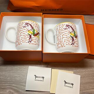 Hermes Hippomobile Mug Cup and Saucer 2 set porcelain dinnerware 